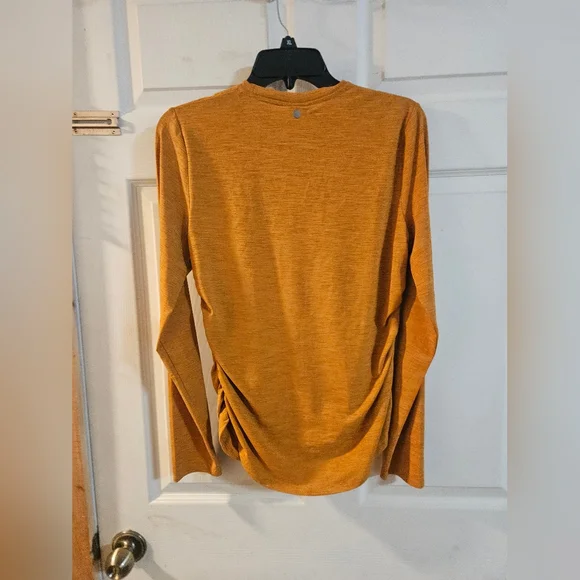 CALIA Women's Tissue Texture Long Sleeve Golf Crew: GOLDEN WARMTH: NWT: SIZE M - Picture 6 of 6